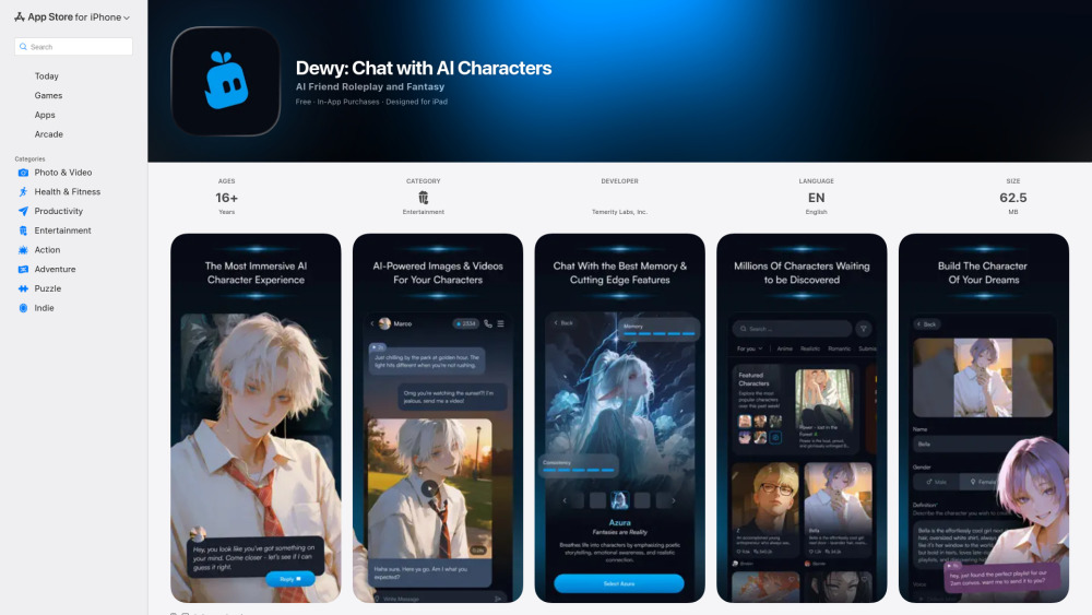 Dewy Chat website screenshot