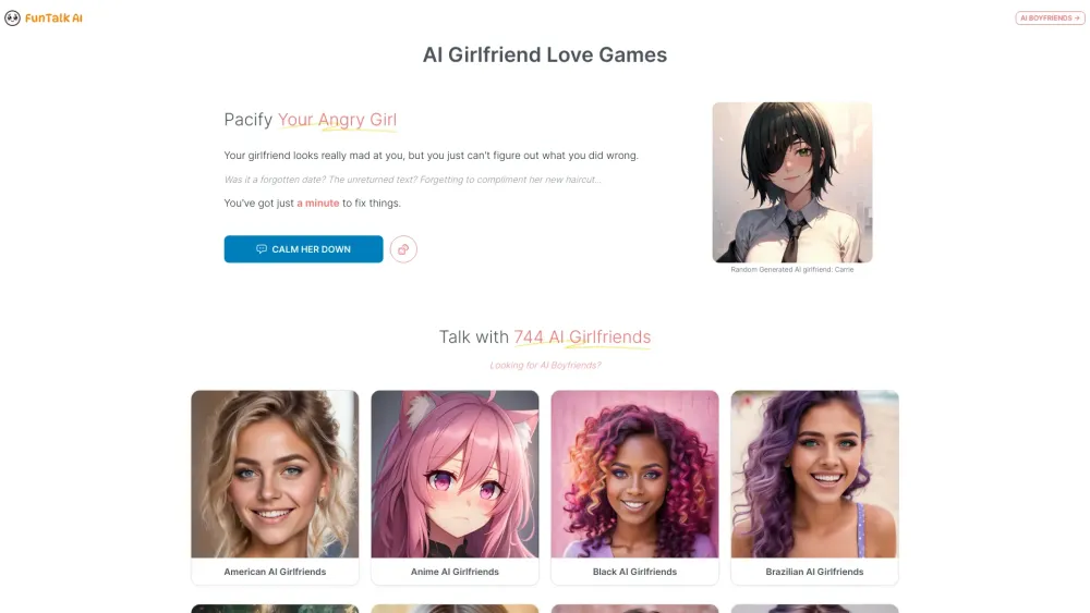Funtalk Ai website screenshot