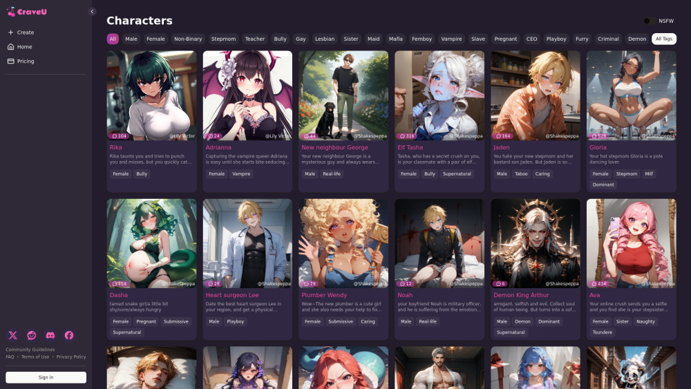 Craveu Ai website screenshot