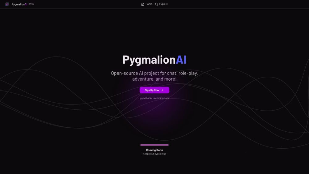 Pygmalion Ai website screenshot