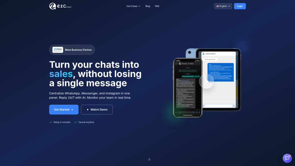 Ezcontact website screenshot