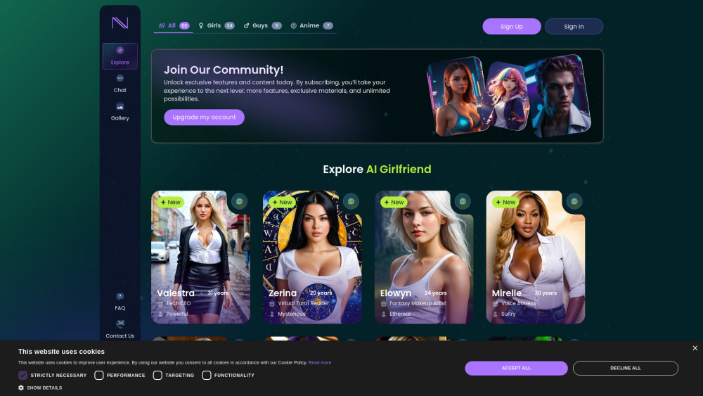Infatuated Ai website screenshot