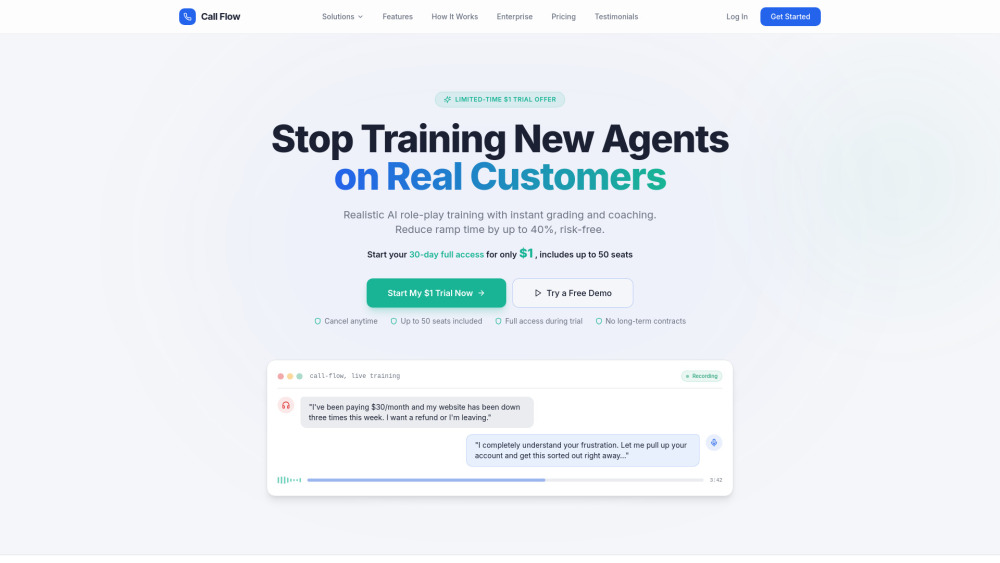 Call Flow website screenshot
