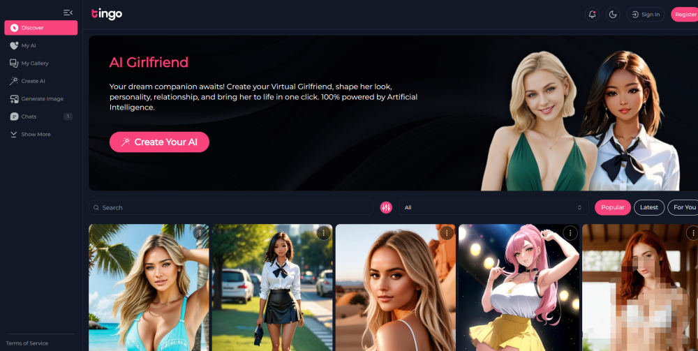 Tingo Ai website screenshot