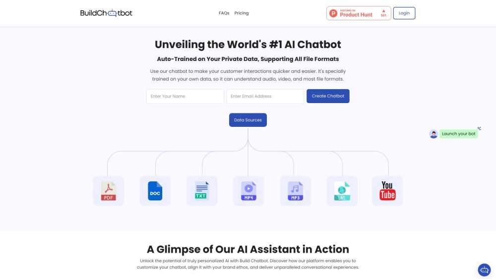Build Chatbot website screenshot