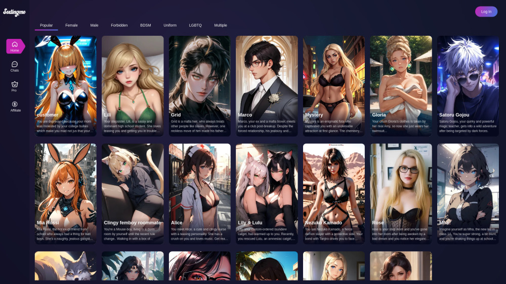 Sextingme website screenshot
