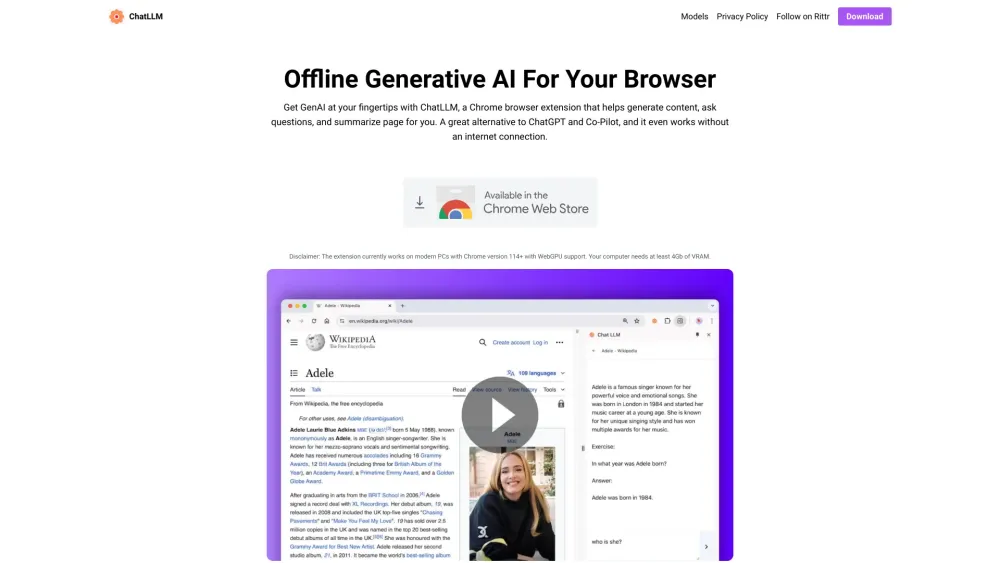 Chatllm website screenshot