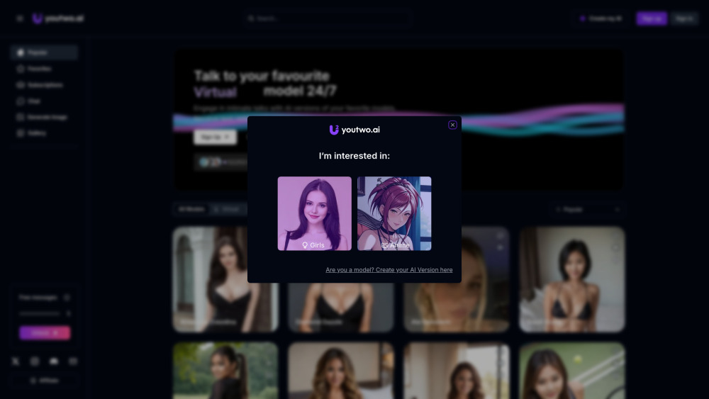 Fanfinity Ai website screenshot