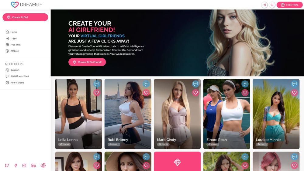 Dreamgf Ai website screenshot