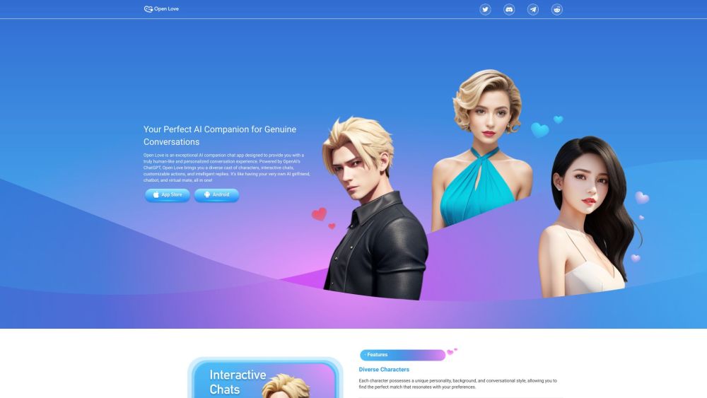 Open Love website screenshot