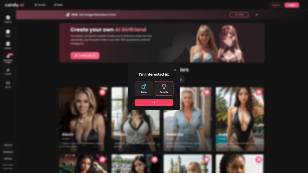 Candy Ai website screenshot