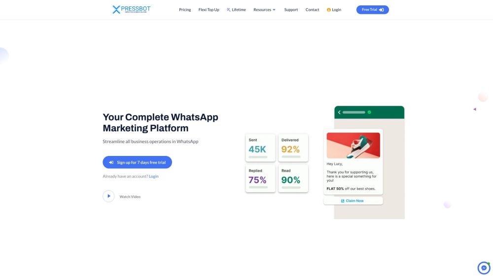 Xpressbot By Sky Free website screenshot