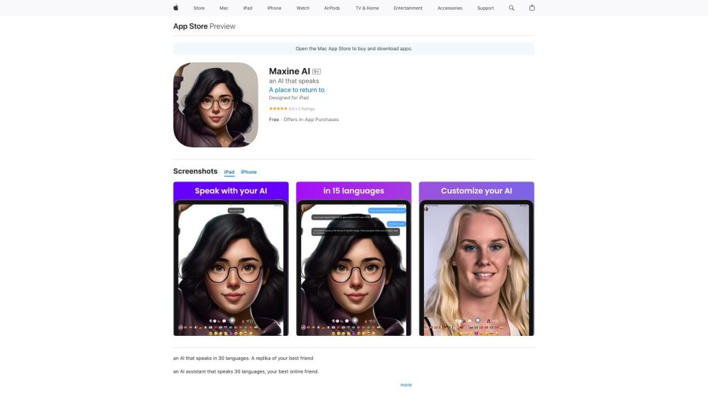 MaxineAI website screenshot