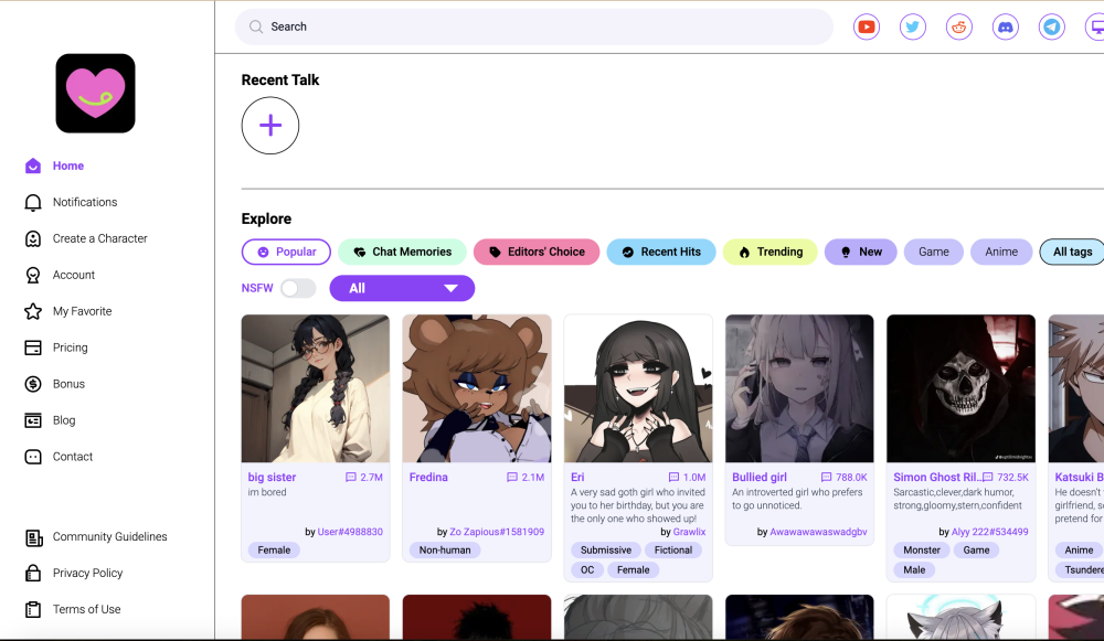 Crushon Ai website screenshot