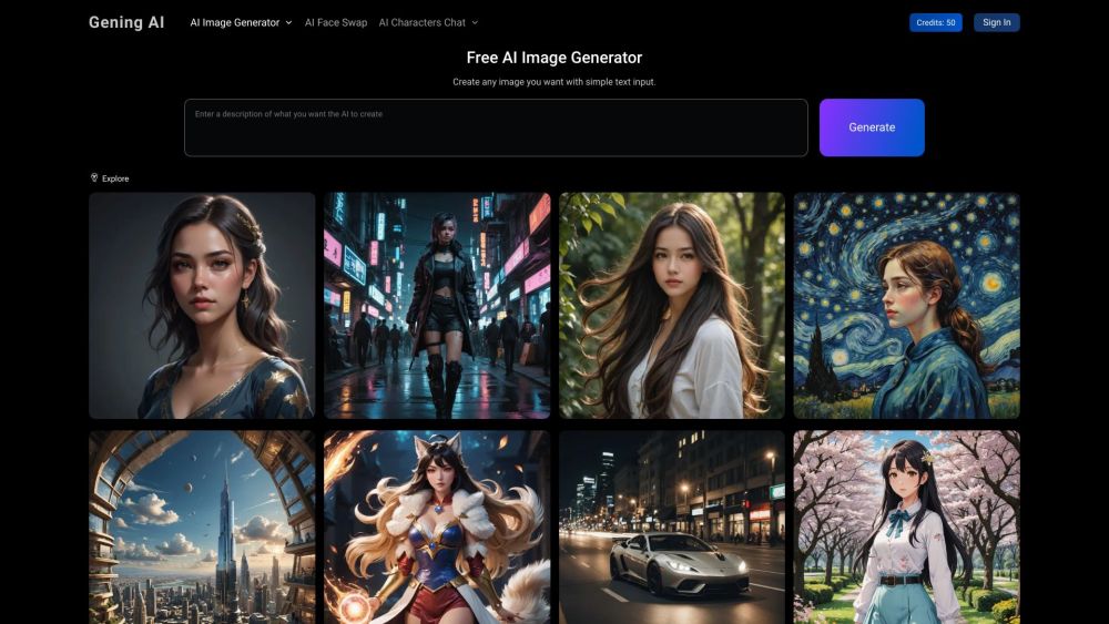 Gening Ai website screenshot