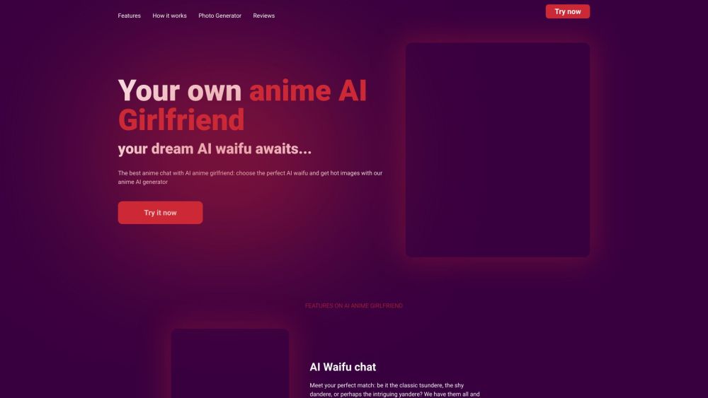 Ai Anime Girlfriend website screenshot
