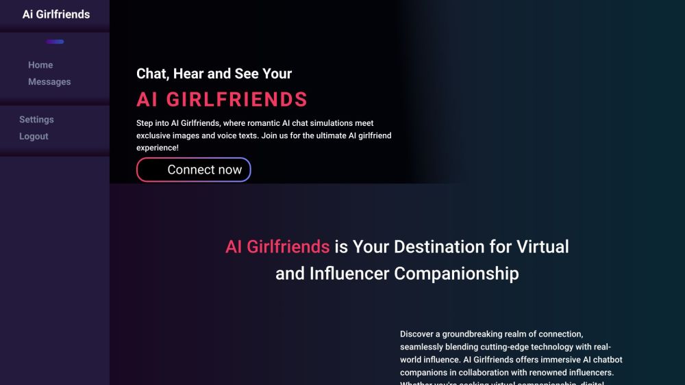 AI Girlfriends website screenshot