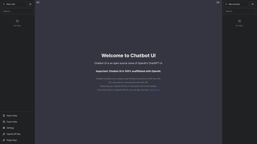 Chatbot Ui website screenshot
