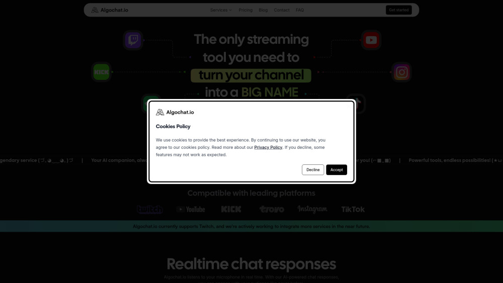 Algochat website screenshot