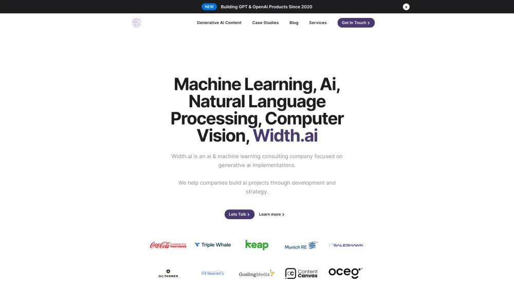 Width Ai website screenshot