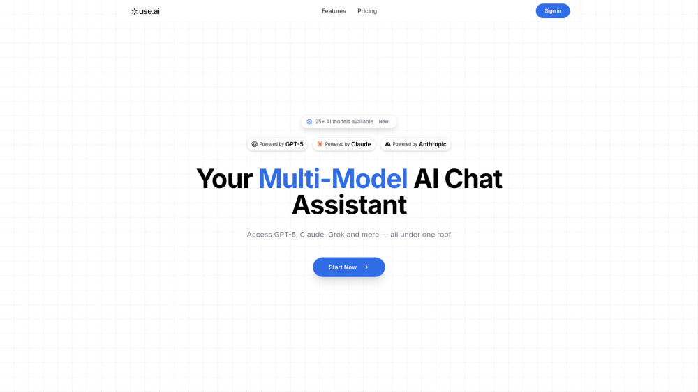 Use Ai website screenshot