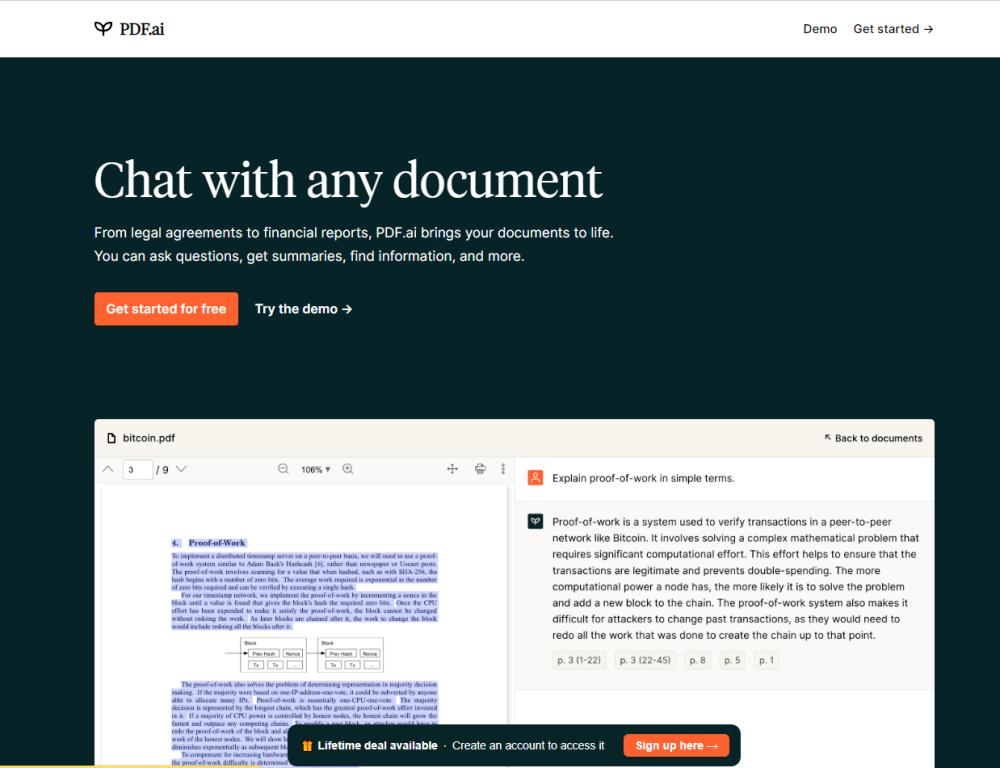 Pdf Ai website screenshot