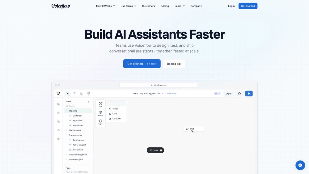 Voiceflow Ai website screenshot