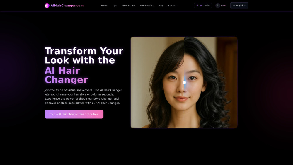 Ai Hairstyle Changer website screenshot