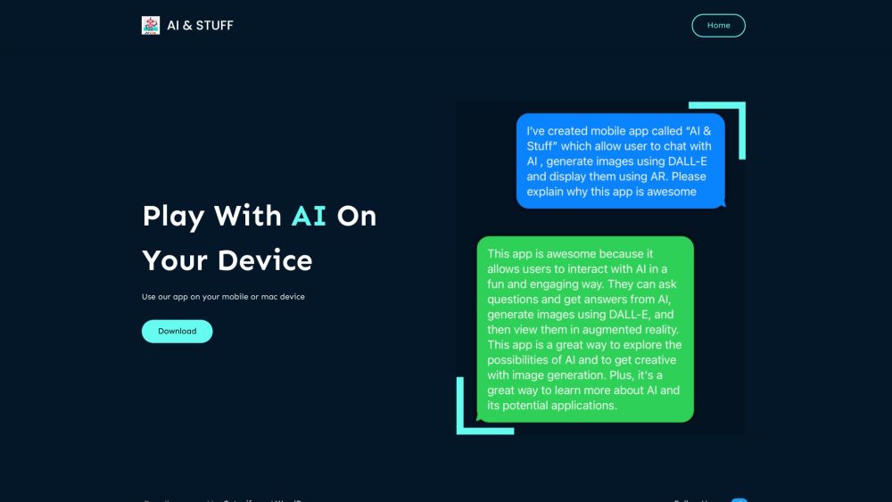 AI & Stuff website screenshot