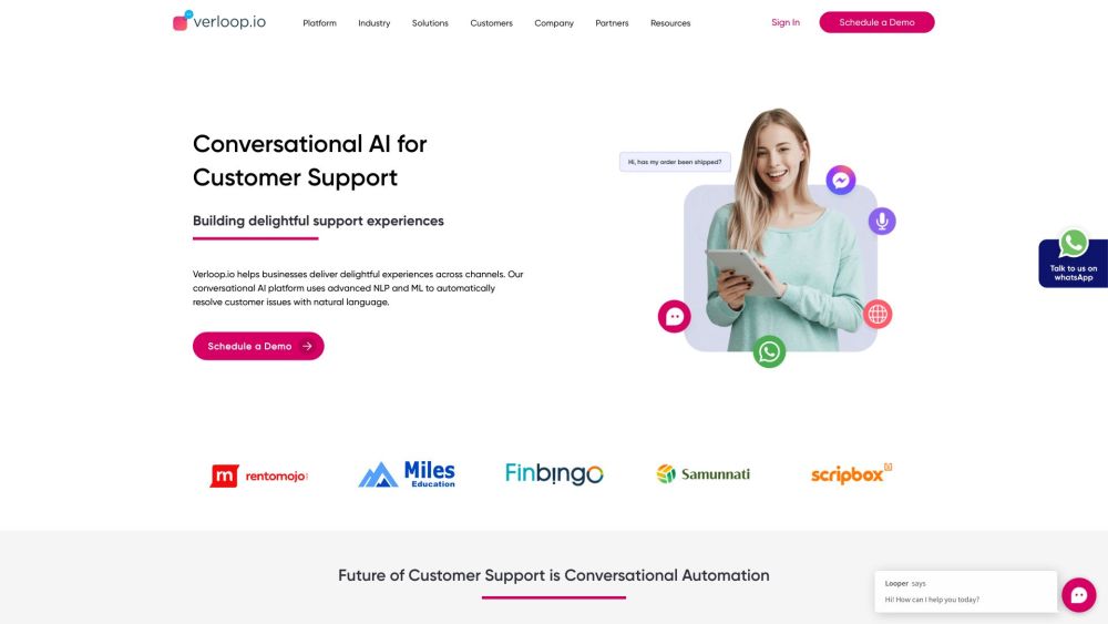 Verloop.io website screenshot