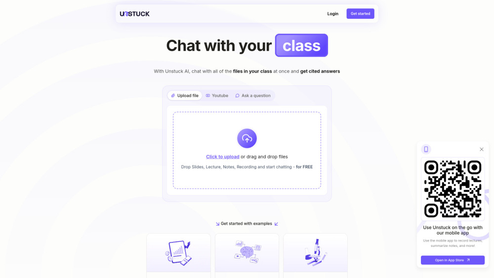 Unstuck Ai website screenshot