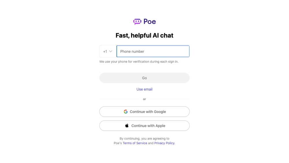 Poe website screenshot