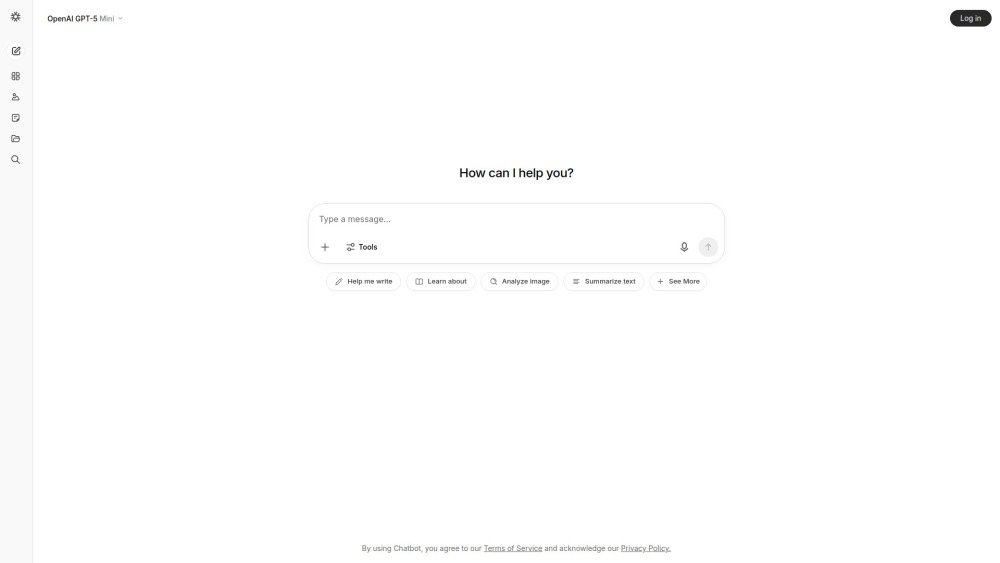 Chatbot App website screenshot