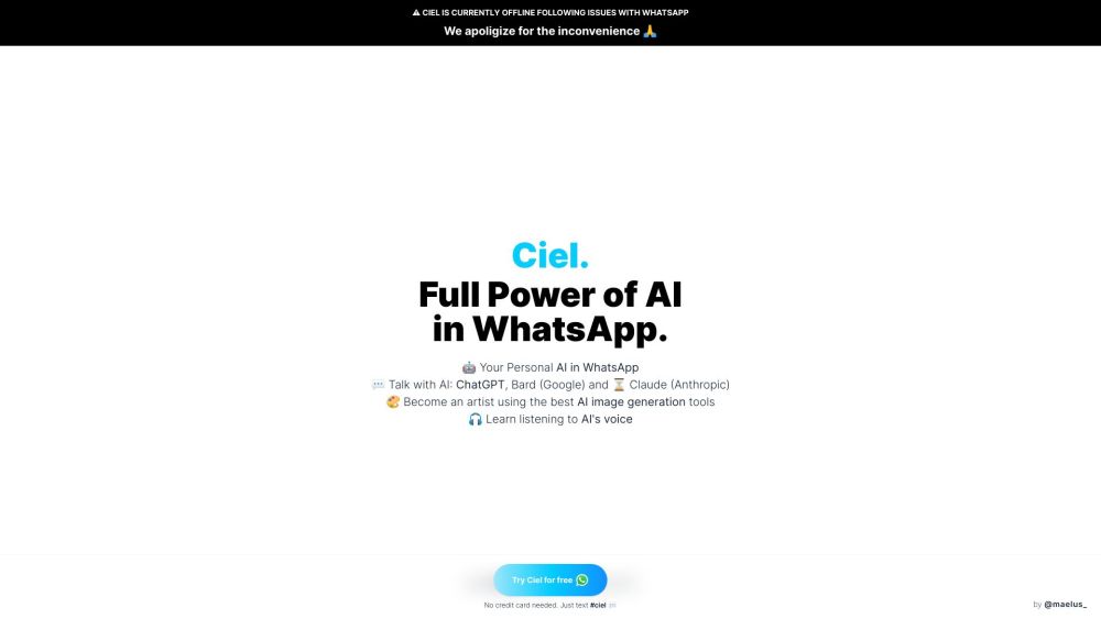 Ciel website screenshot