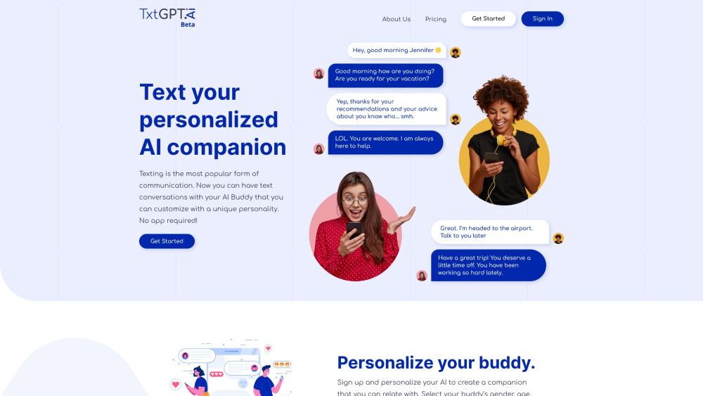 Txtgpt website screenshot