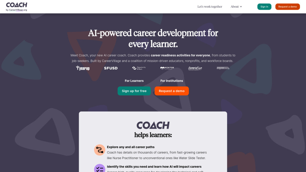 Coach By Careervillage website screenshot