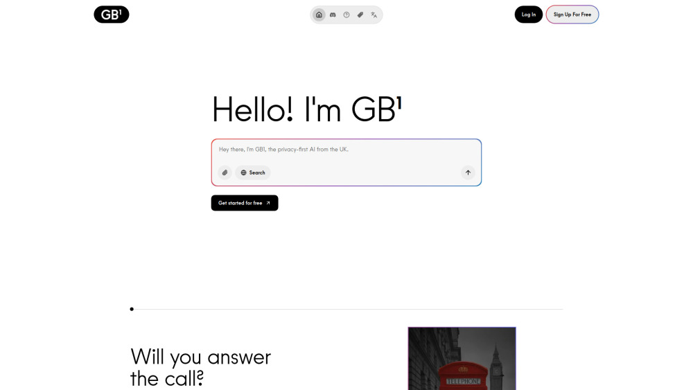 Gb1 The Ai From The Uk website screenshot