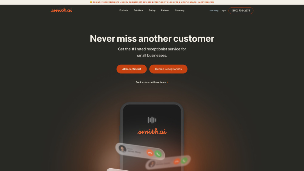 Smith Ai website screenshot