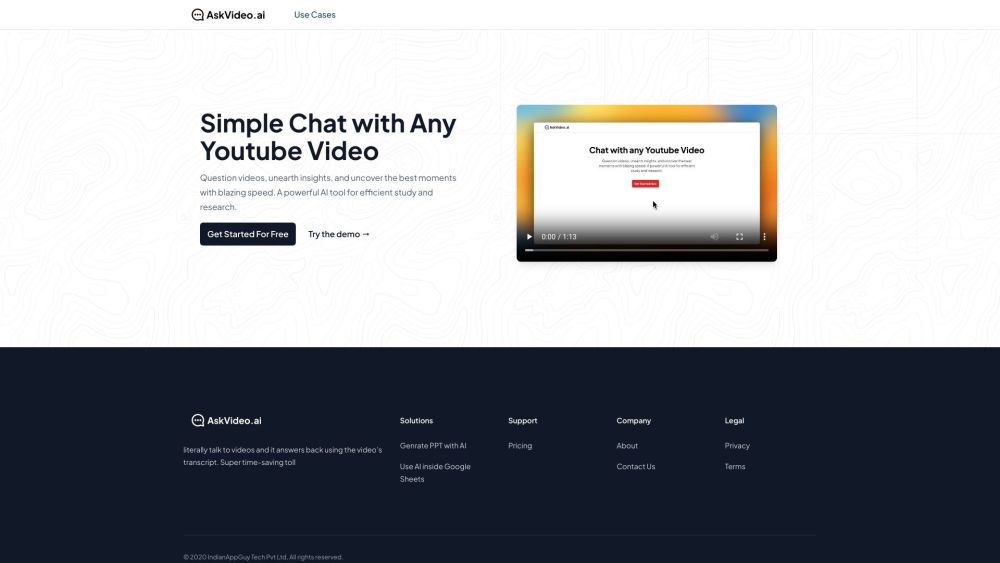 Askvideo Ai website screenshot