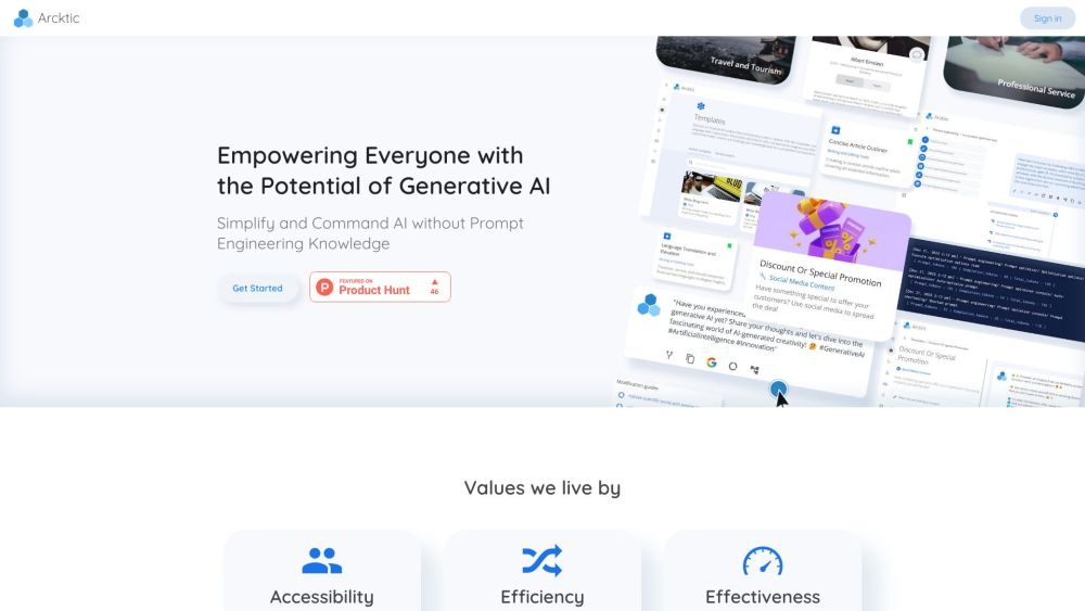 A website screenshot