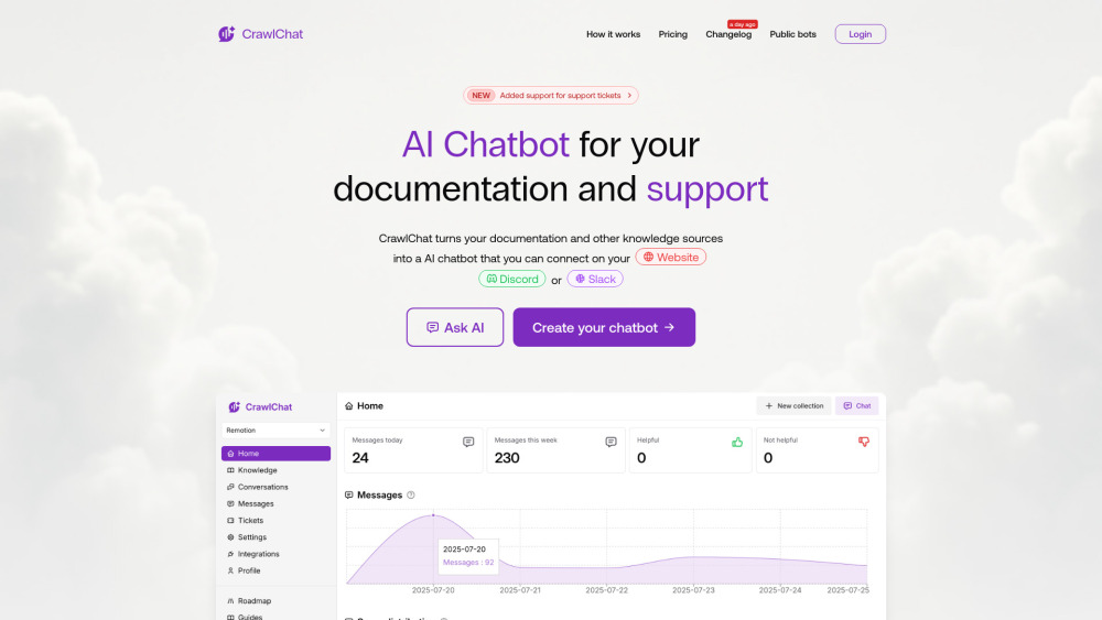 Crawlchat website screenshot