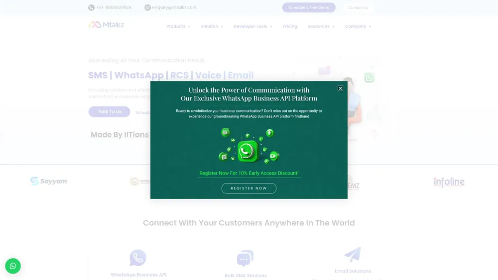 Omnichannel Cpaas Solution website screenshot