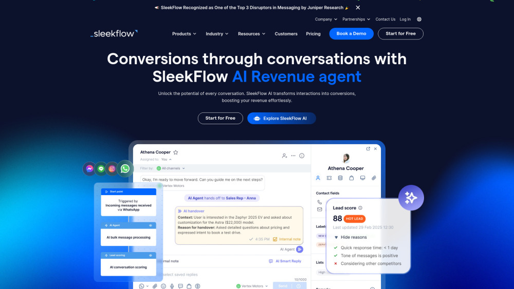 Sleekflow website screenshot