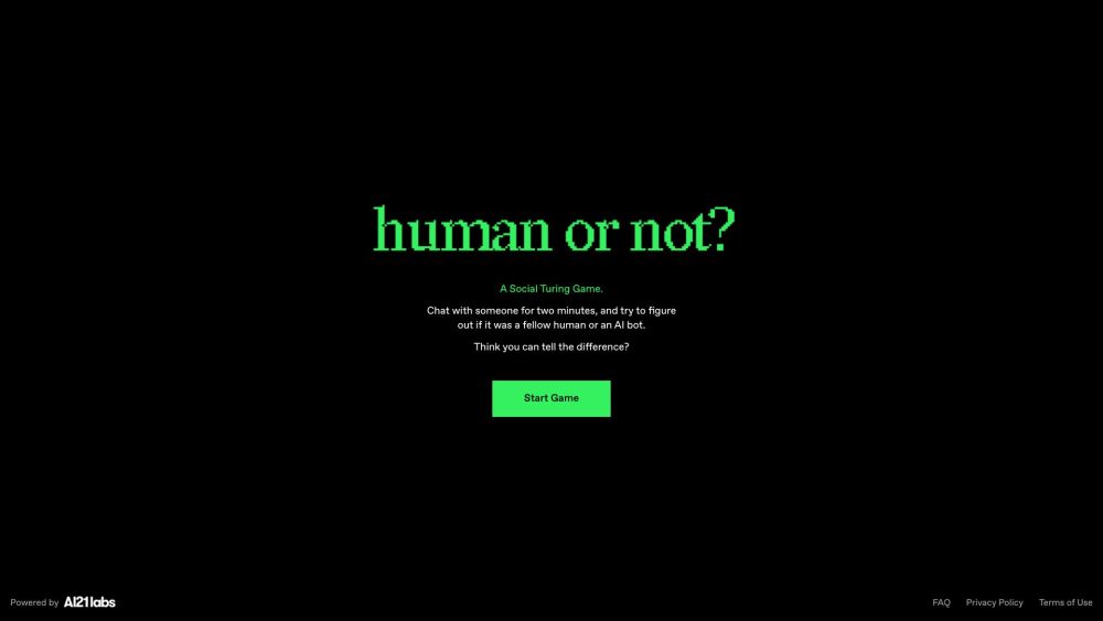 Human Or Not website screenshot