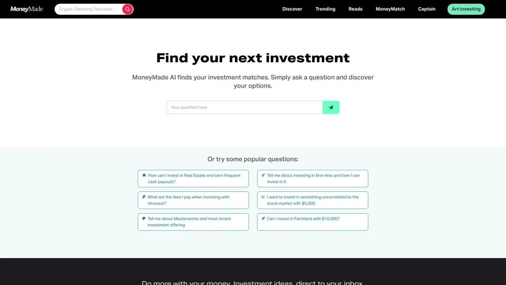 Moneymade Io website screenshot