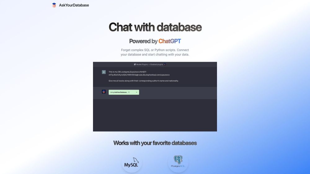 Askyourdatabase website screenshot