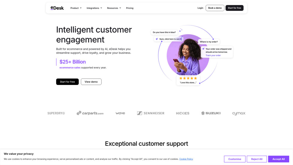 Edesk website screenshot