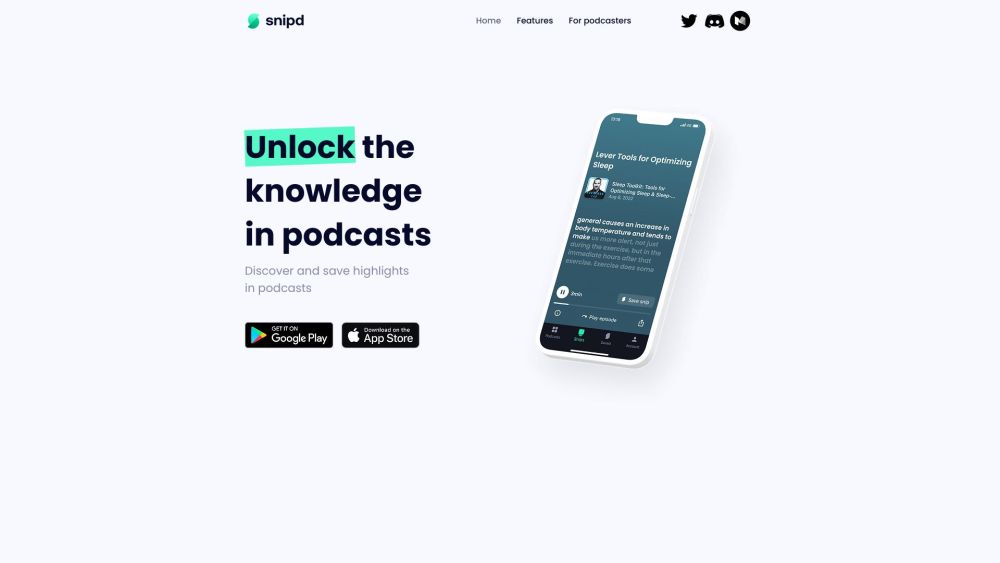 Snipd website screenshot