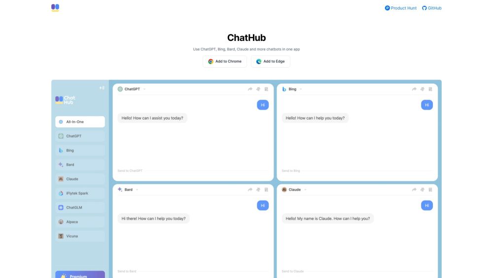 Chathub website screenshot
