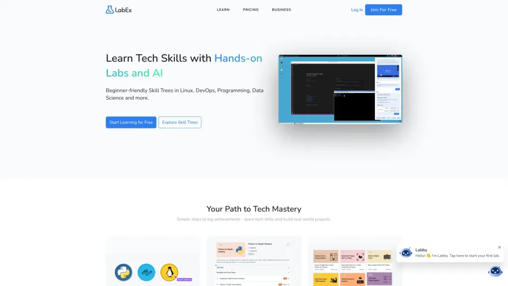 Labex Io website screenshot